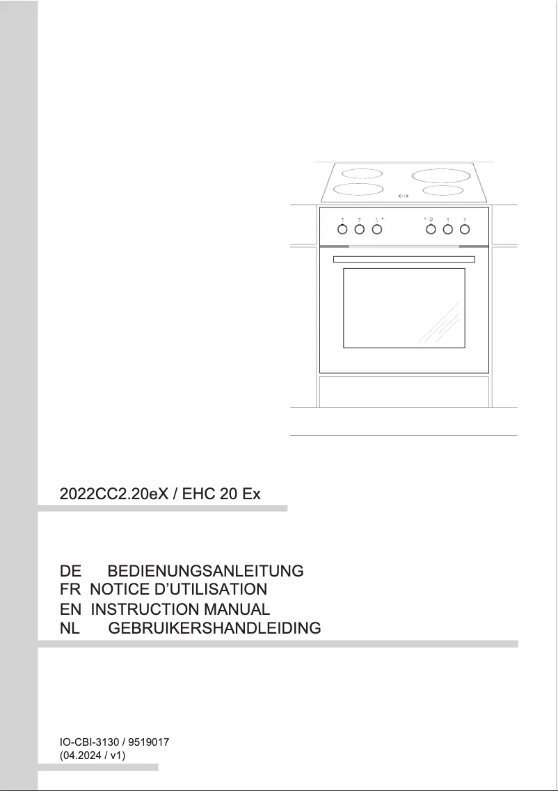 Page 1 de la notice Manuel utilisateur Amica EHC 20 Ex