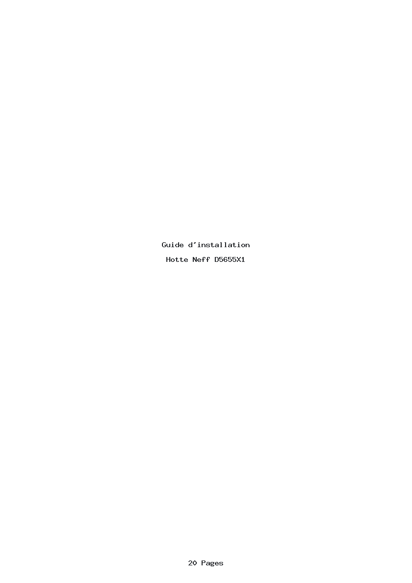 Page 1 de la notice Guide d'installation Neff D5655X1