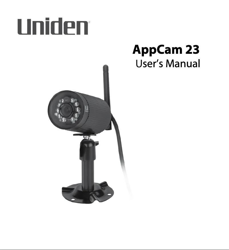 Page 1 de la notice Manuel utilisateur Uniden APPCAM23