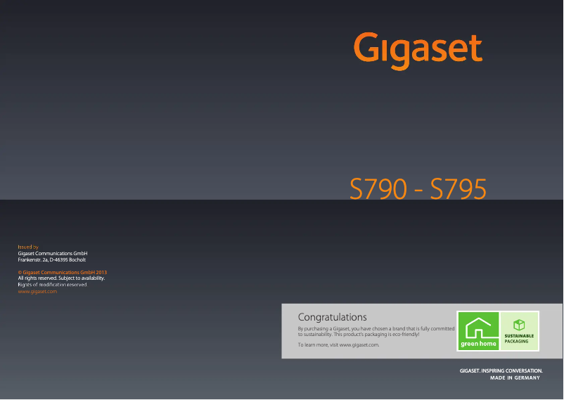 Página nº 1 - Manual de usuario Siemens Gigaset S795 Trio