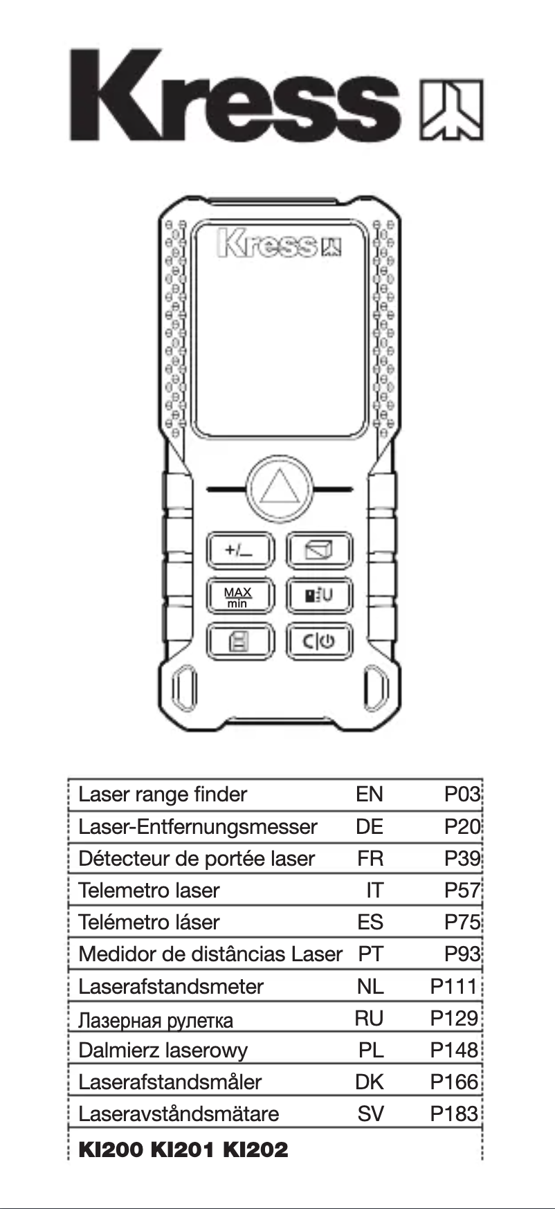 Page 1 of the manual User Manual Kress KI200