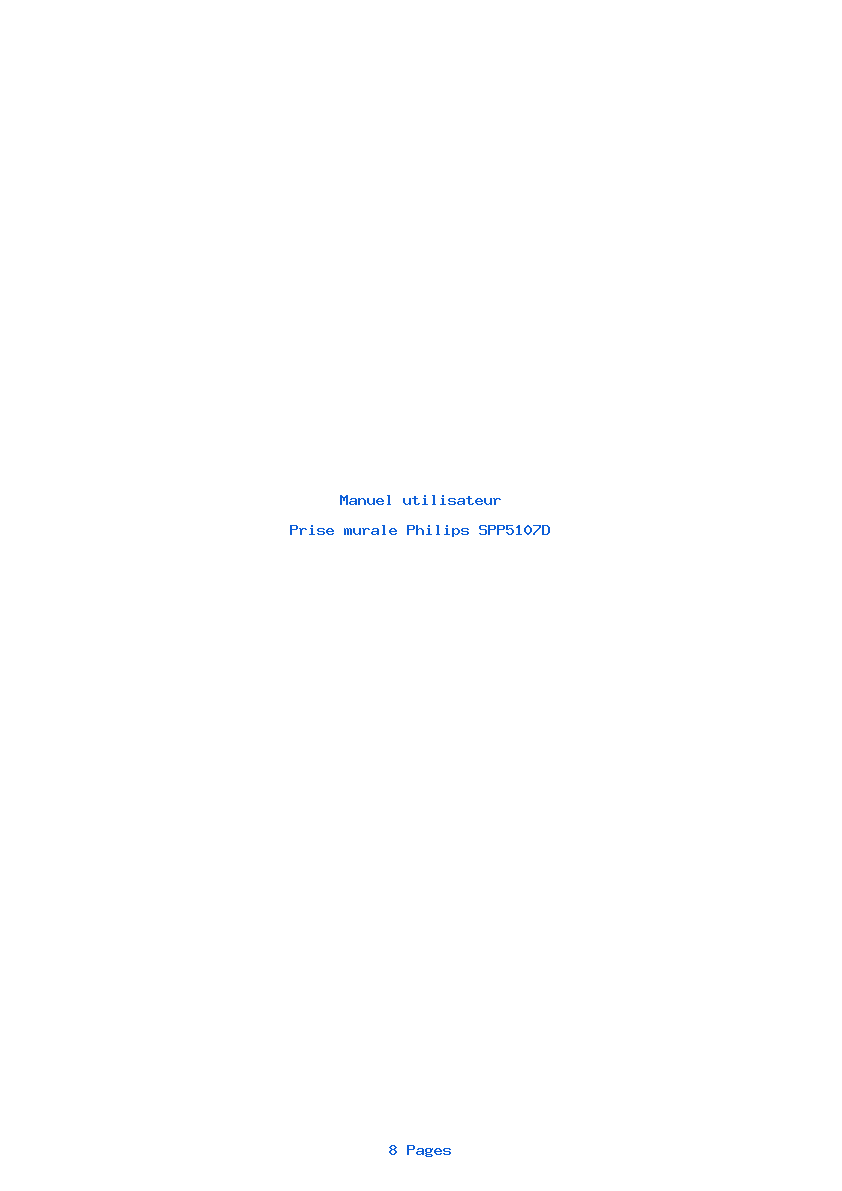 Page 1 de la notice Manuel utilisateur Philips SPP5107D