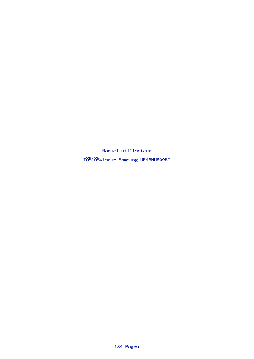 Page 1 de la notice Manuel utilisateur Samsung UE49MU9005T