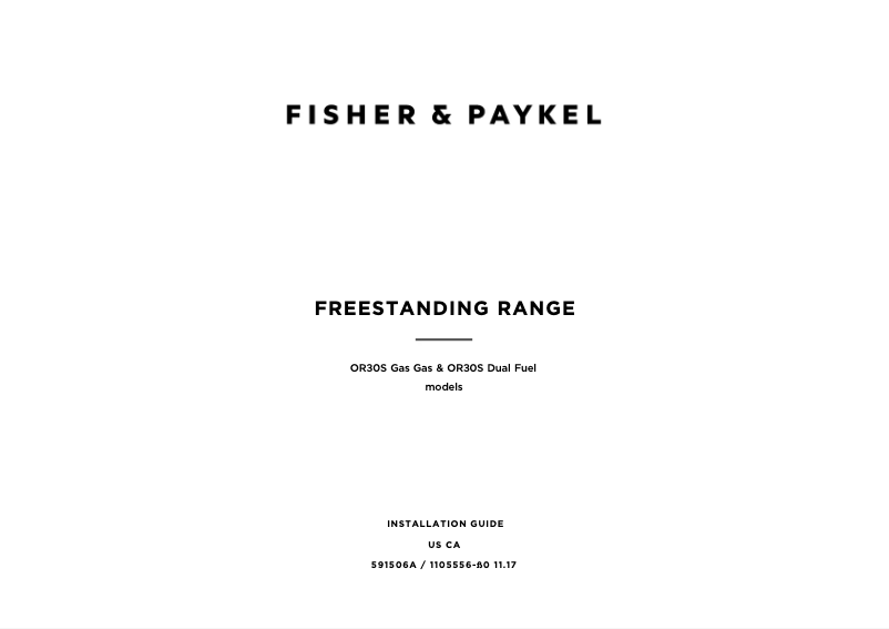 Página 1 del manual Guía de inicio rápido Fisher & Paykel OR30SCG6R1