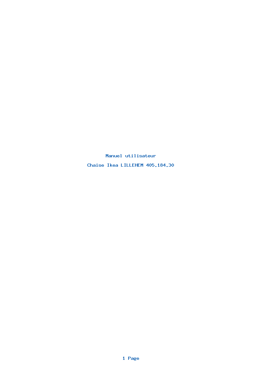 Page 1 de la notice Manuel utilisateur Ikea LILLEHEM 405.184.30