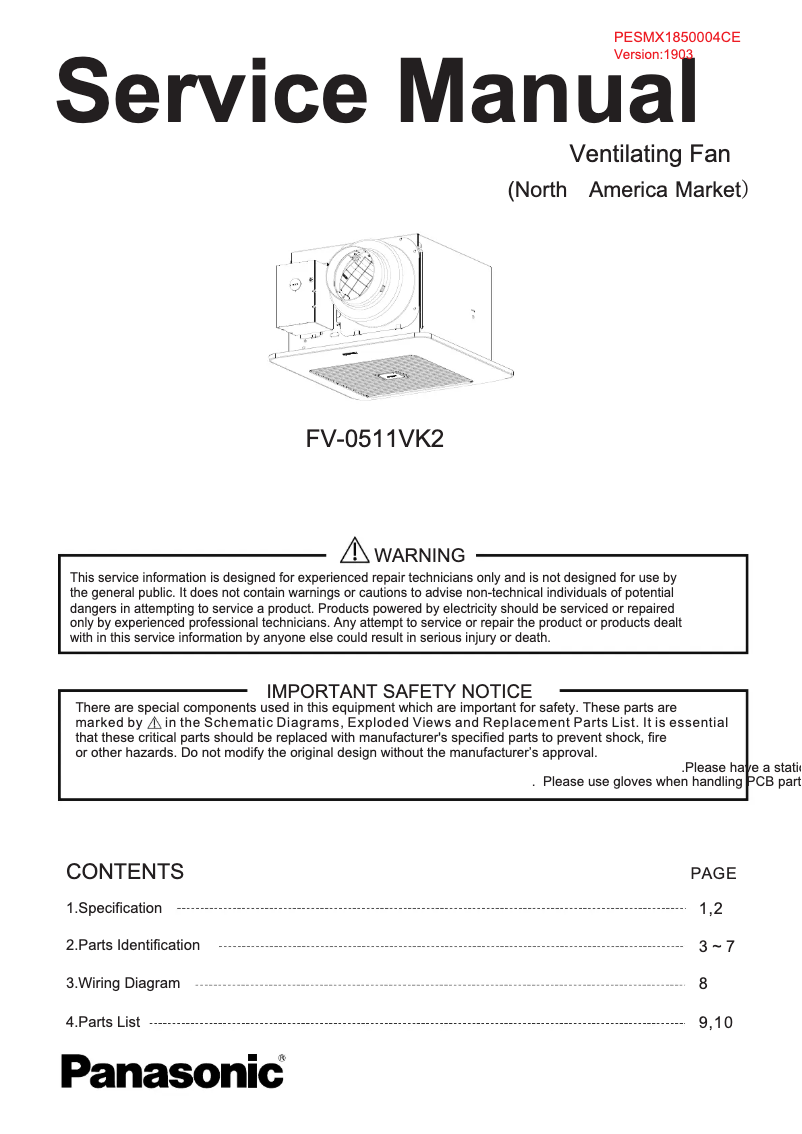 Página 1 del manual Manual de usuario Panasonic FV-0511VK2