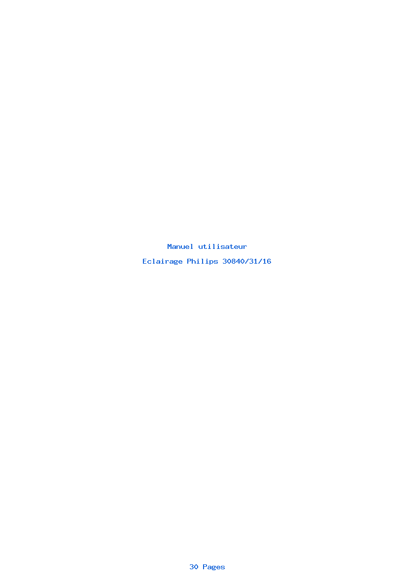 Page 1 de la notice Manuel utilisateur Philips 30840/31/16