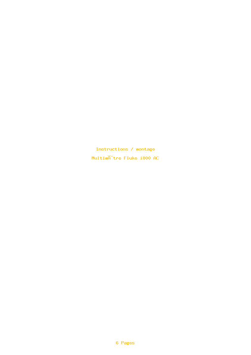 Page 1 de la notice Instructions / montage Fluke i800 AC
