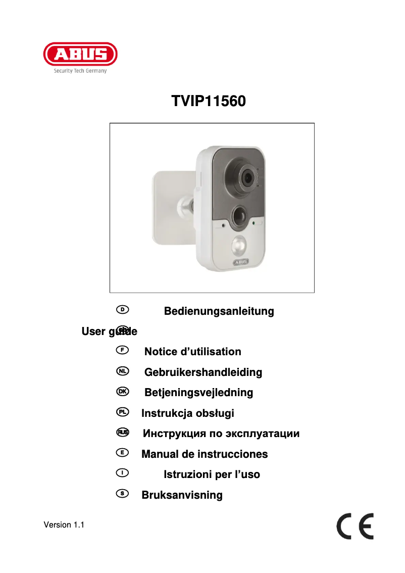 Page 1 de la notice Manuel utilisateur Abus TVIP11560