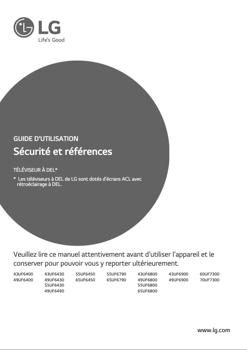 Page 1 of the manual User Manual LG 55UF6450