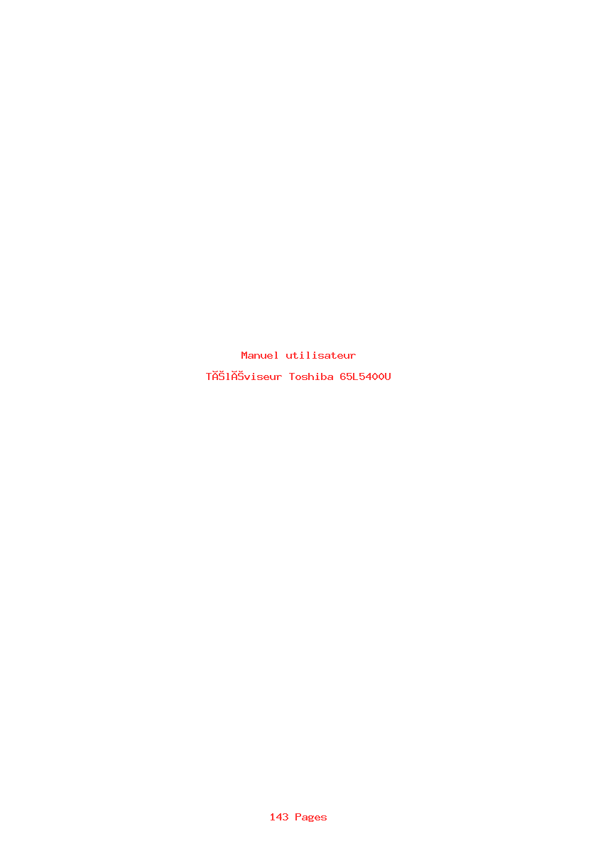 Page 1 de la notice Manuel utilisateur Toshiba 65L5400U
