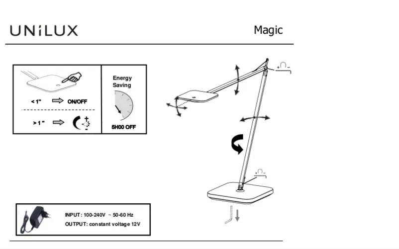 Page 1 de la notice Manuel utilisateur Unilux Magic
