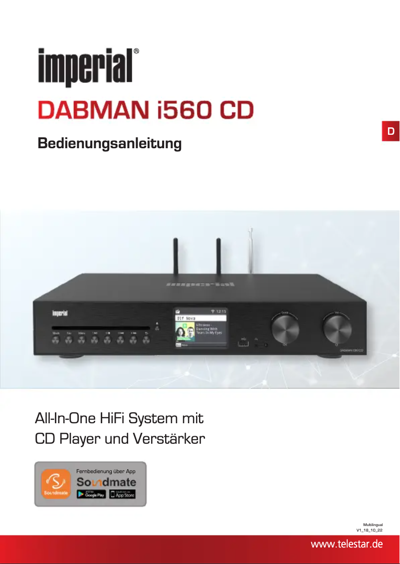 Page 1 of the manual User Manual Imperial DABMAN i560 CD