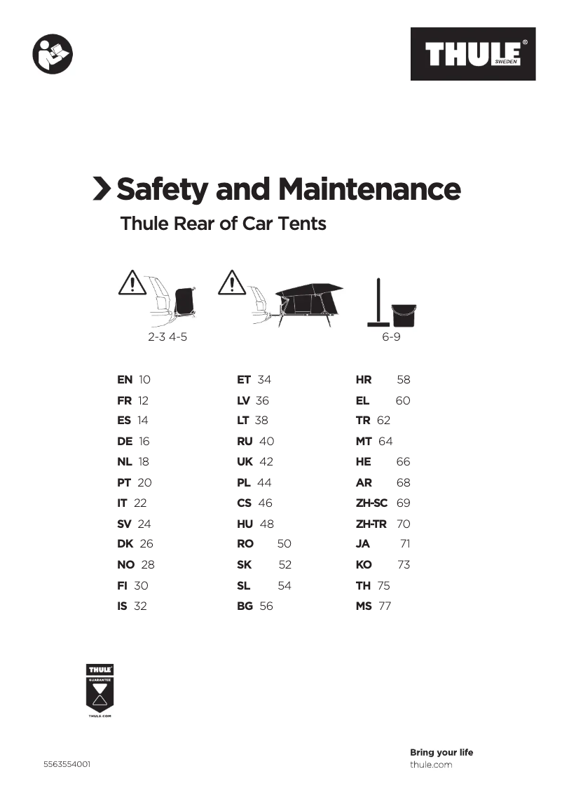 Page 1 de la notice Manuel utilisateur Thule Outset