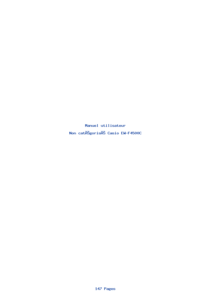 Page 1 de la notice Manuel utilisateur Casio EW-F4500C