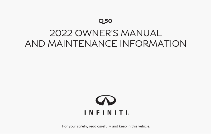 Page 1 de la notice Manuel utilisateur Infiniti Q50 (2022)