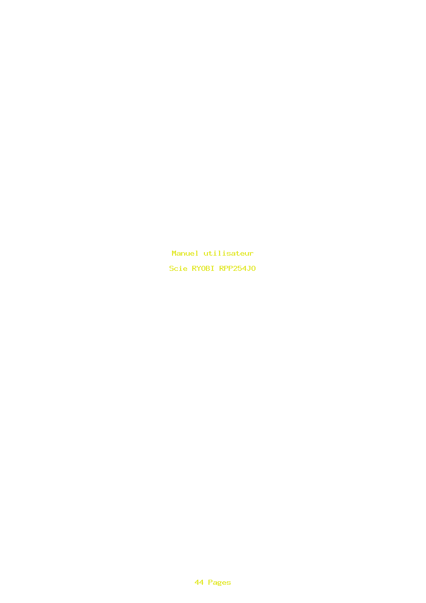 Page 1 de la notice Manuel utilisateur RYOBI RPP254JO