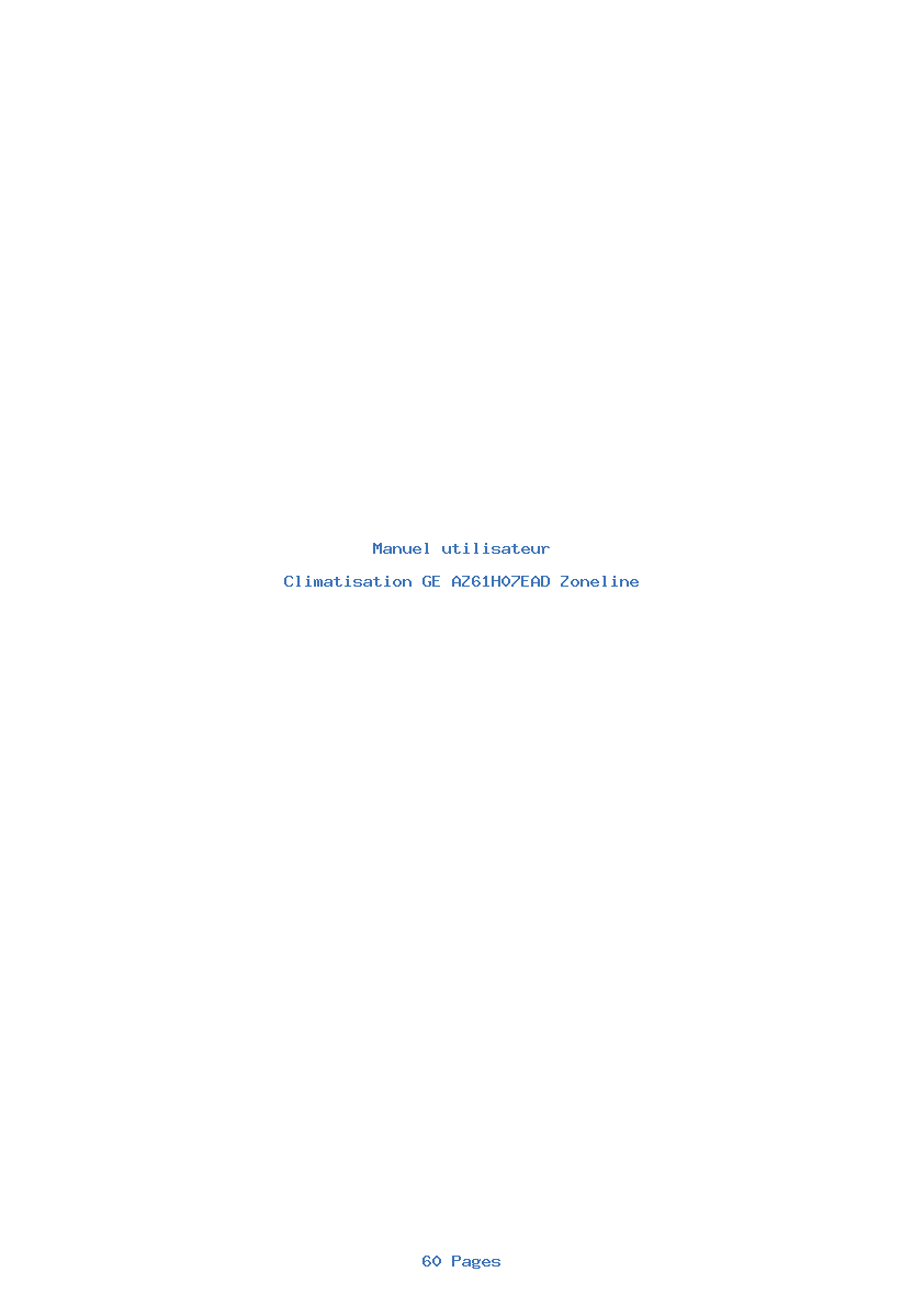 Page 1 de la notice Manuel utilisateur GE AZ61H07EAD Zoneline