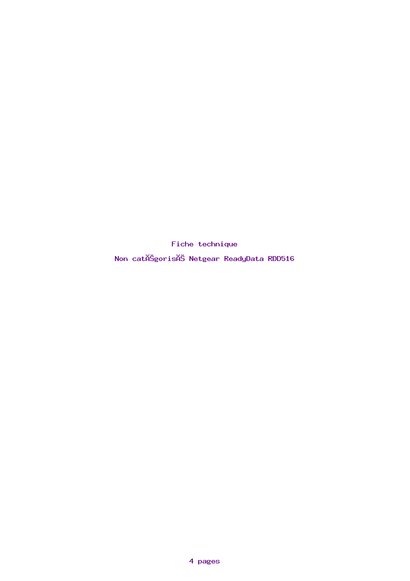Page 1 de la notice Fiche technique Netgear ReadyData RDD516