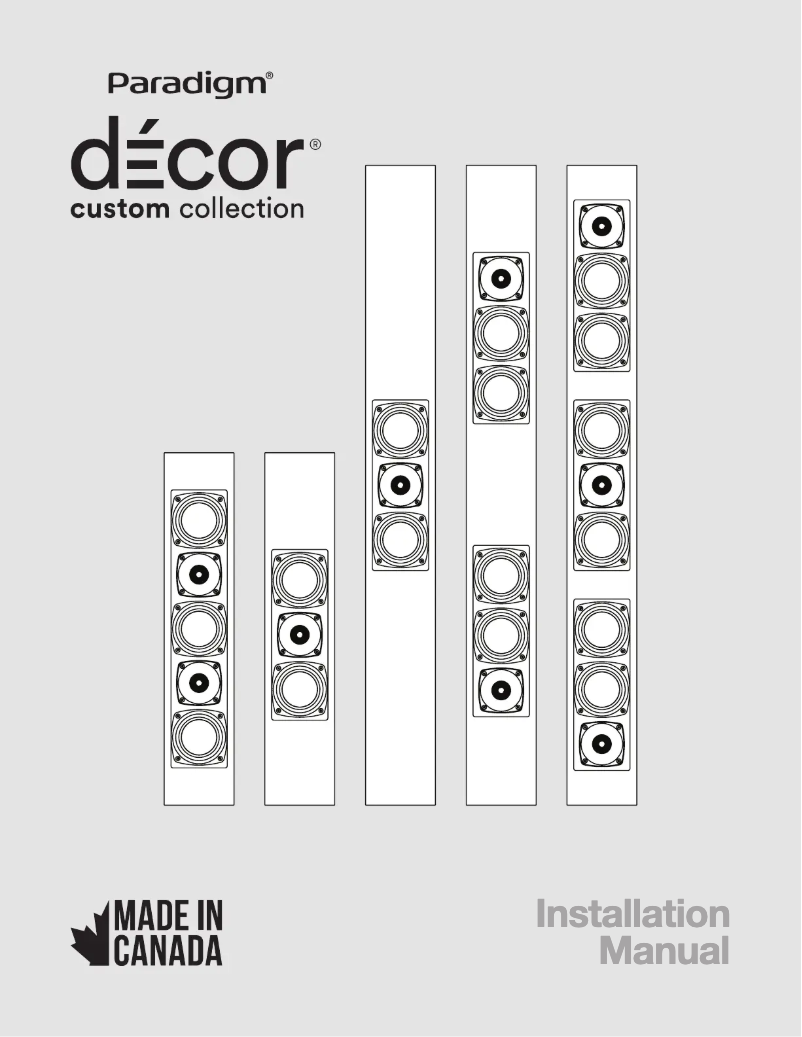 Page 1 of the manual User Manual Paradigm Decor 1S v2