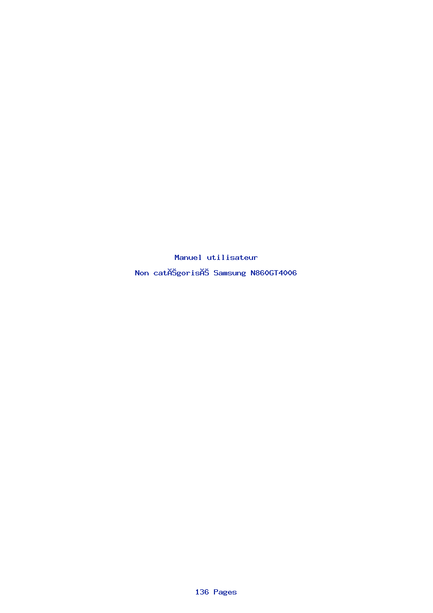 Page 1 de la notice Manuel utilisateur Samsung N860GT4006