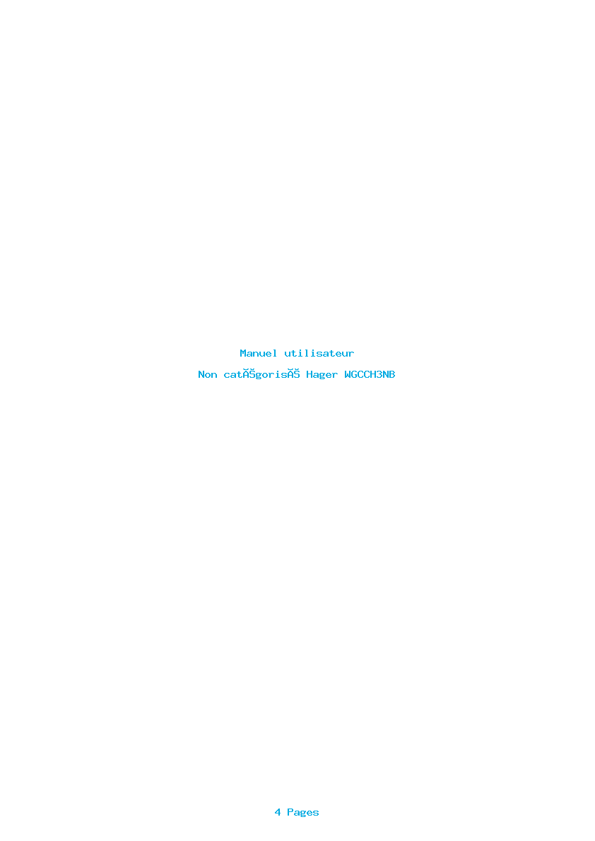 Page 1 de la notice Manuel utilisateur Hager WGCCH3NB
