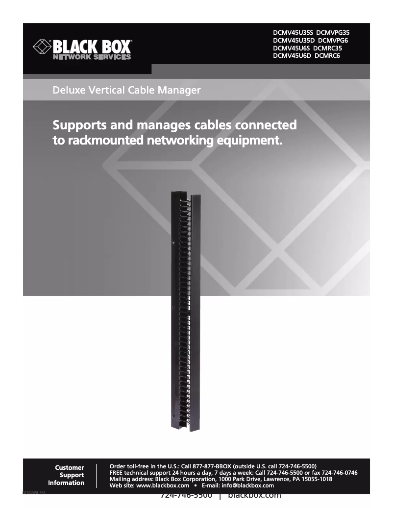 Page 1 de la notice Manuel utilisateur Black Box DCMV45U6S