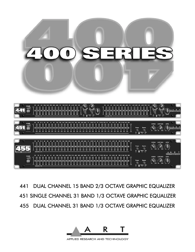 Page 1 de la notice Manuel utilisateur ART 441