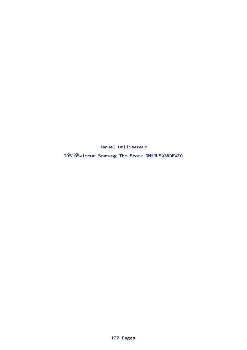 Page 1 de la notice Manuel utilisateur Samsung The Frame QN43LS03RAFXZA