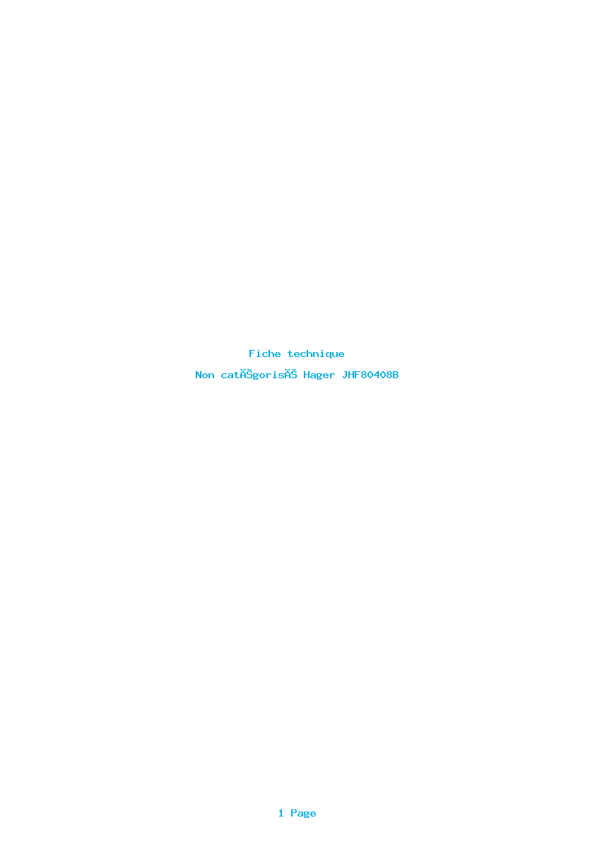 Image de la première page du manuel de l'appareil JHF80408B