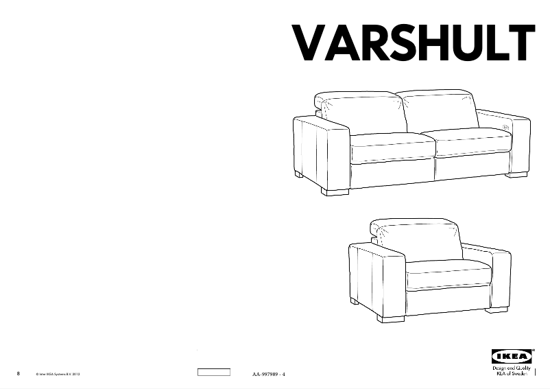 Page 1 de la notice Manuel utilisateur Ikea VARSHULT