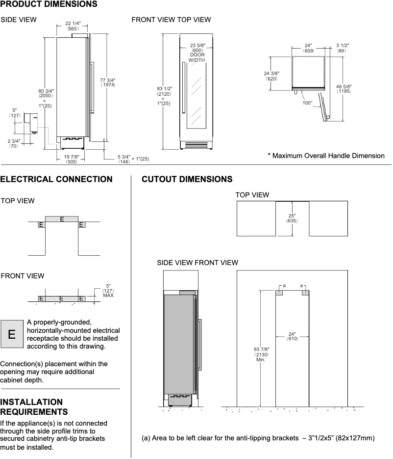 Page 1 de la notice Instructions / montage Bertazzoni REF24WCPIXR
