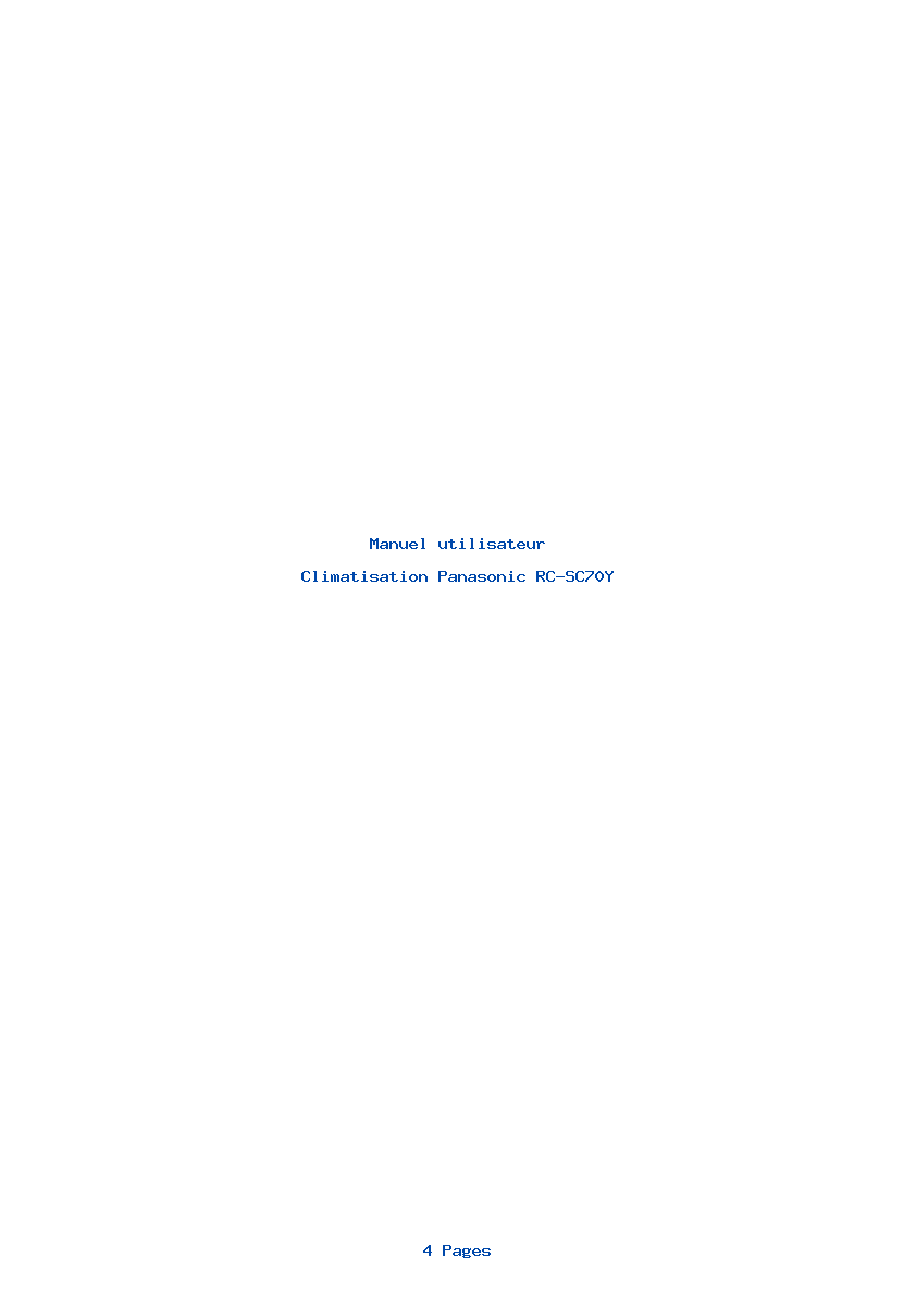 Page 1 de la notice Manuel utilisateur Panasonic RC-SC70Y