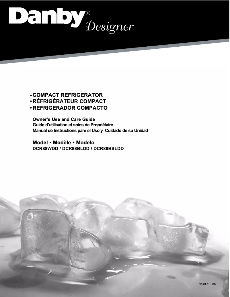 Page 1 de la notice Manuel utilisateur Danby DCR88BSLDD