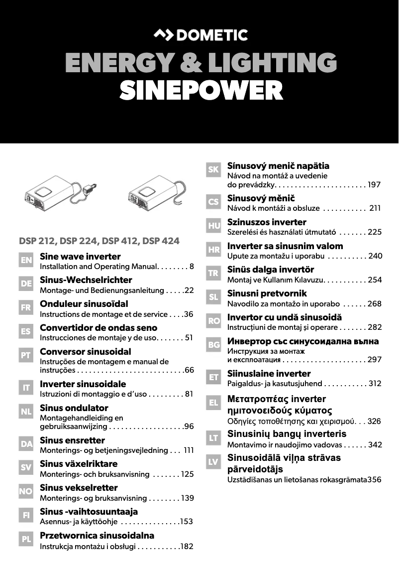 Page 1 de la notice Manuel utilisateur Dometic SinePower DSP 412