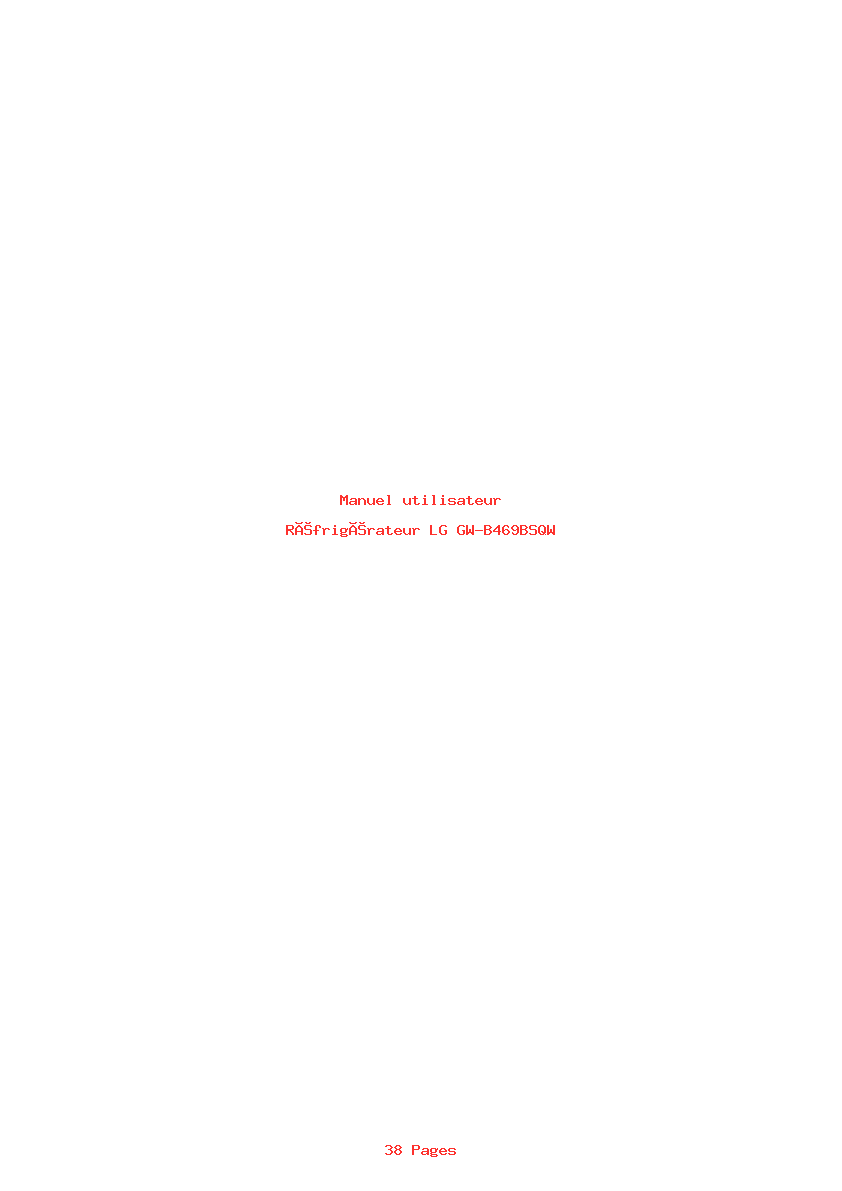 Page 1 de la notice Manuel utilisateur LG GW-B469BSQW