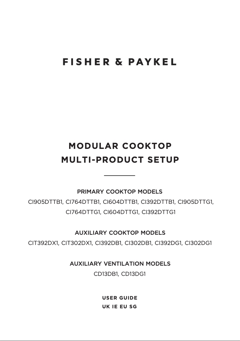 Página 1 del manual Manual de usuario Fisher & Paykel CI905DTTG1