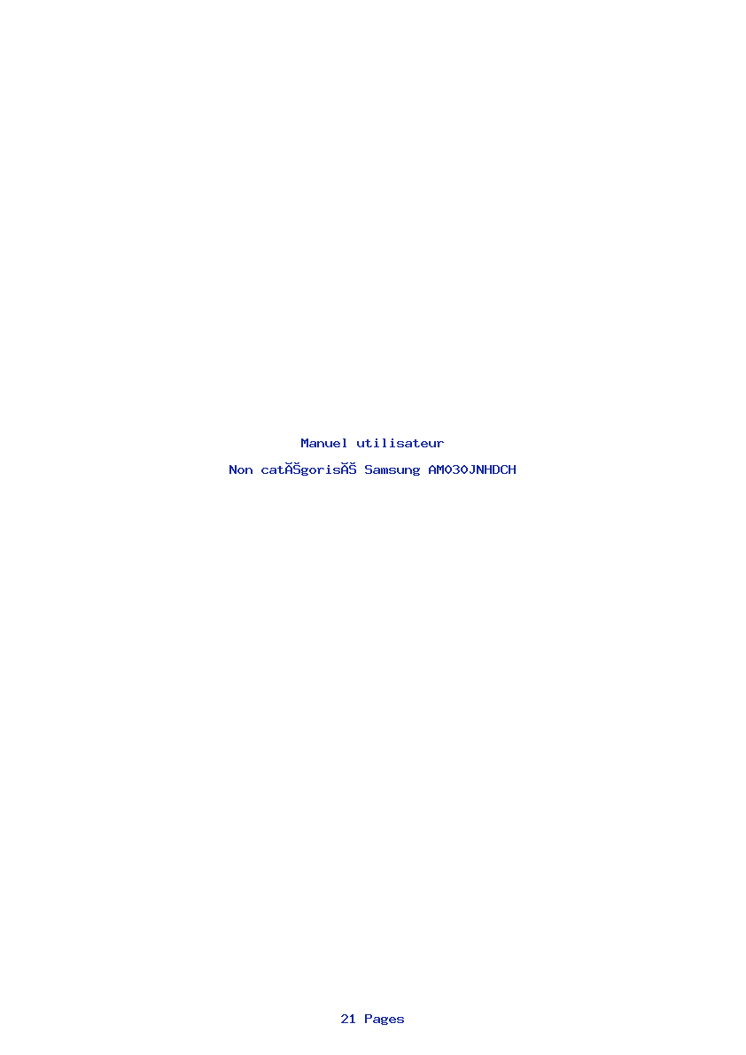 Page 1 de la notice Manuel utilisateur Samsung AM030JNHDCH