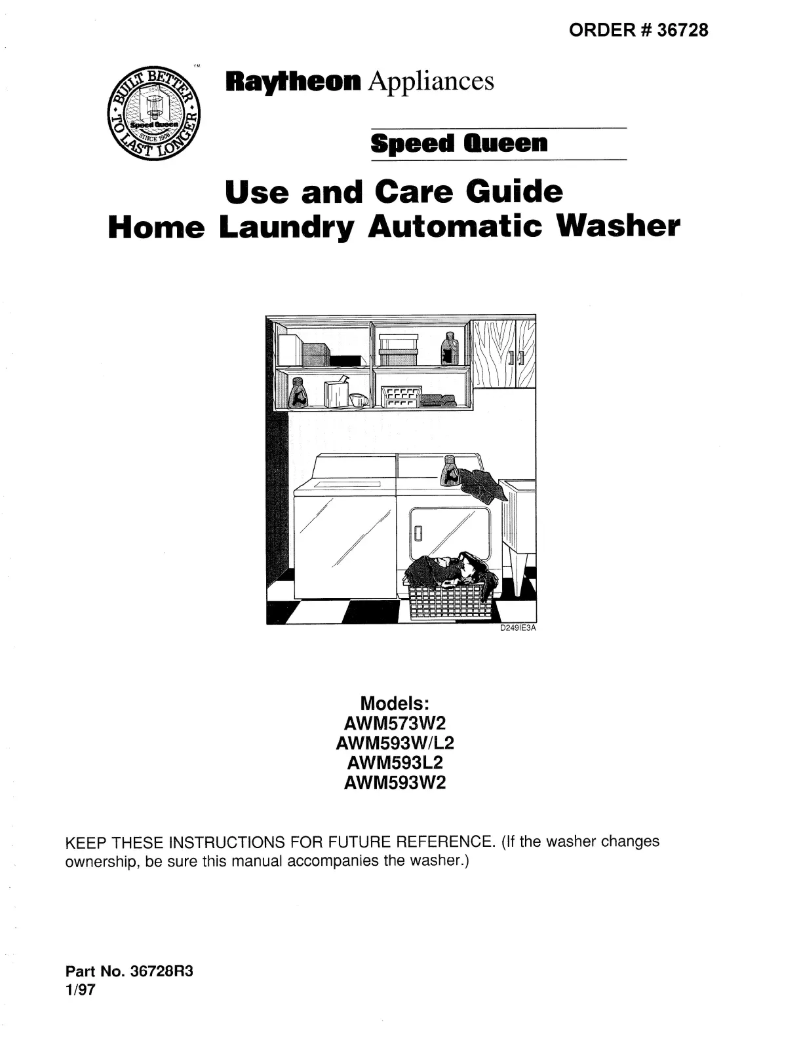 Página 1 del manual Manual de usuario Speed Queen AWM573W2