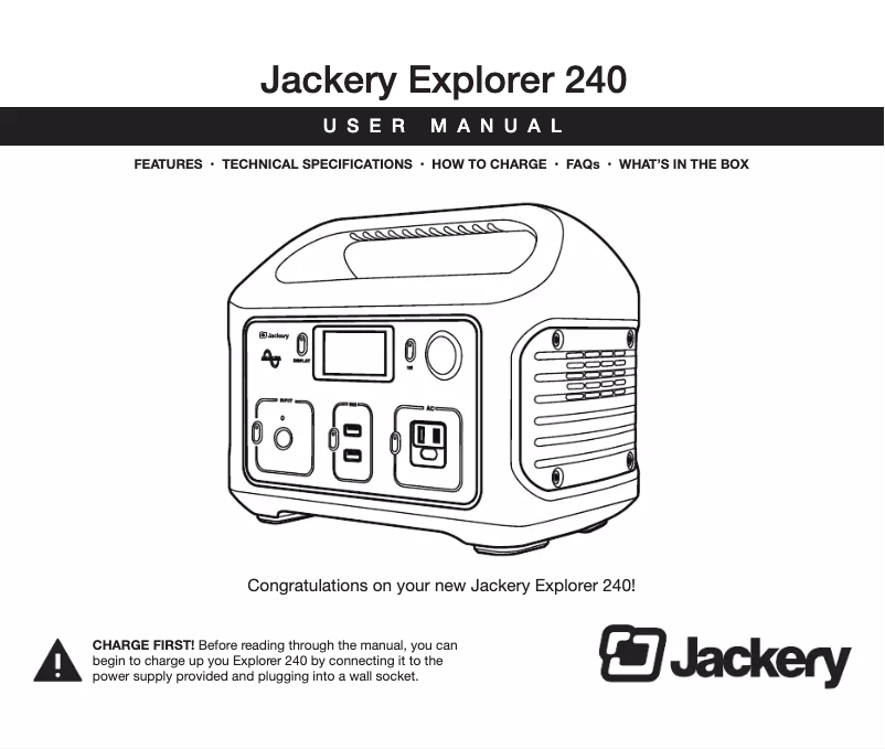 Página 1 del manual Manual de usuario Jackery Explorer 240