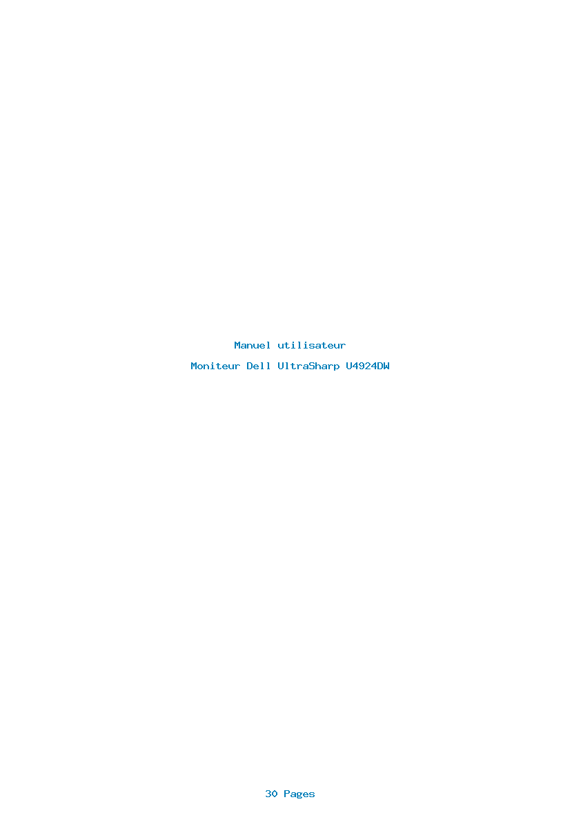 Page 1 de la notice Manuel utilisateur Dell UltraSharp U4924DW