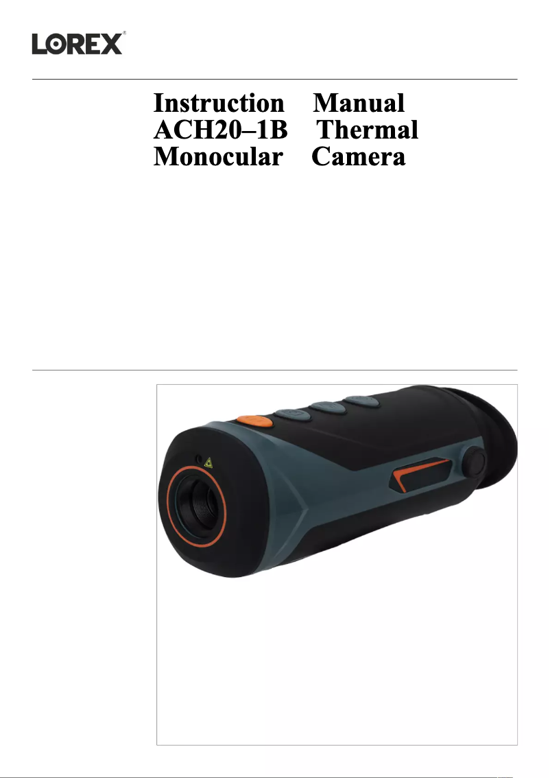 Page 1 de la notice Manuel utilisateur Lorex ACH20-TPC-M20