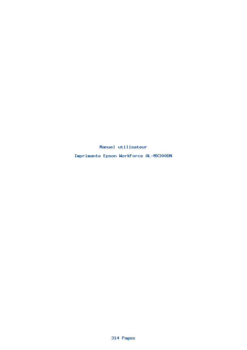 Page 1 de la notice Manuel utilisateur Epson WorkForce AL-MX300DN