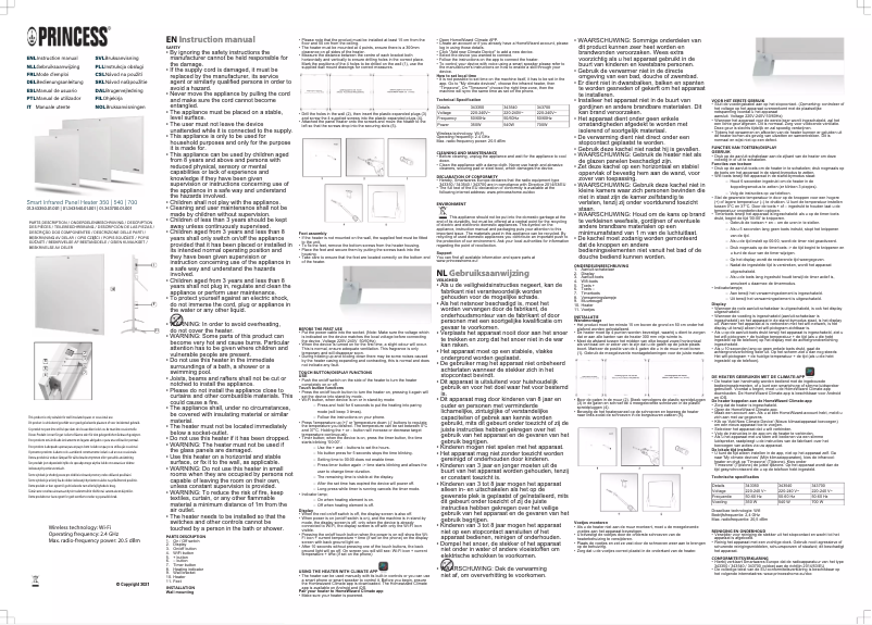 Página 1 del manual Manual de usuario Princess Smart Infrared Panel Heater 350 343350