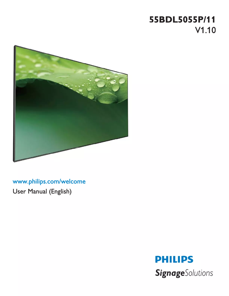 Page n°1 - Manuel utilisateur Philips Signage Solutions 55BDL5055P