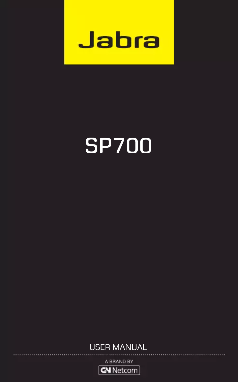 Page 1 de la notice Manuel utilisateur Jabra SP700