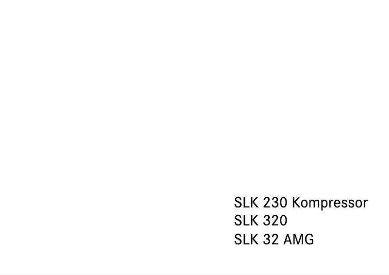 Page 1 de la notice Manuel utilisateur Mercedes-Benz SLK (2003)