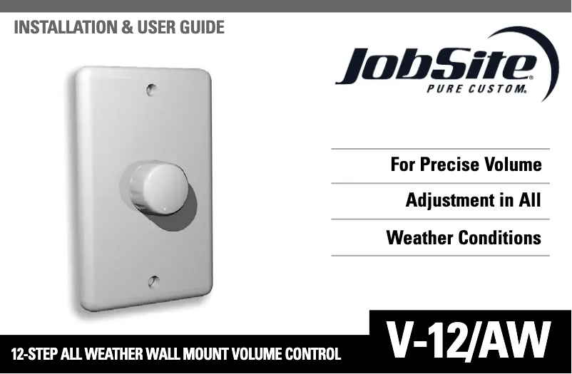 Page 1 de la notice Manuel utilisateur JobSite V-12/AW