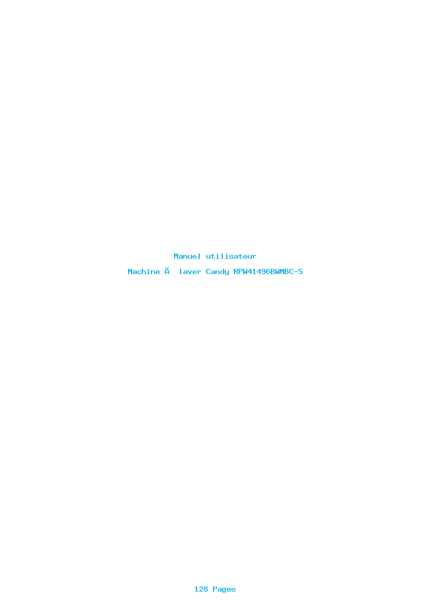 Page 1 de la notice Manuel utilisateur Candy RPW41496BWMBC-S