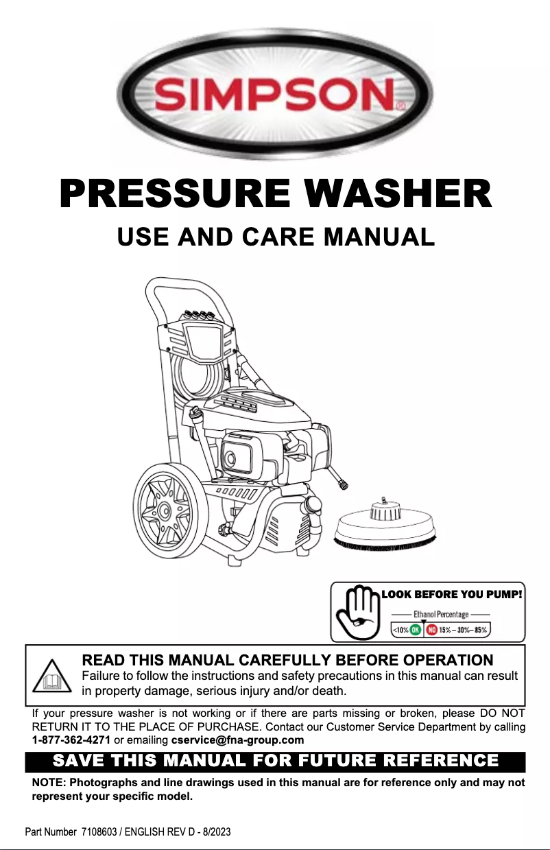 Página 1 del manual Manual de usuario Simpson Megashot MS60805-S